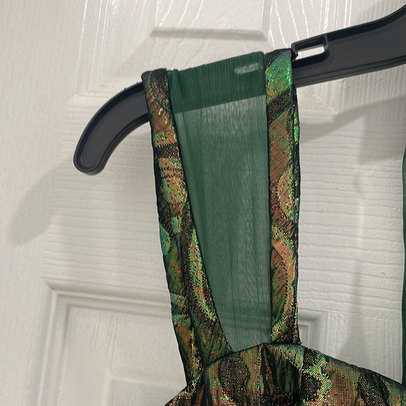 One of a kind tailored prom dress with fabrics from 2004 with shawl. Size Large. - Picture 7 of 12